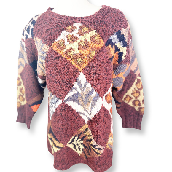 20 Ans By Mariea Kim Sweaters - Vintage 1990's 20 Ans By Mariea Kim Hand Knit Oversized Sweater - Cotton Blend